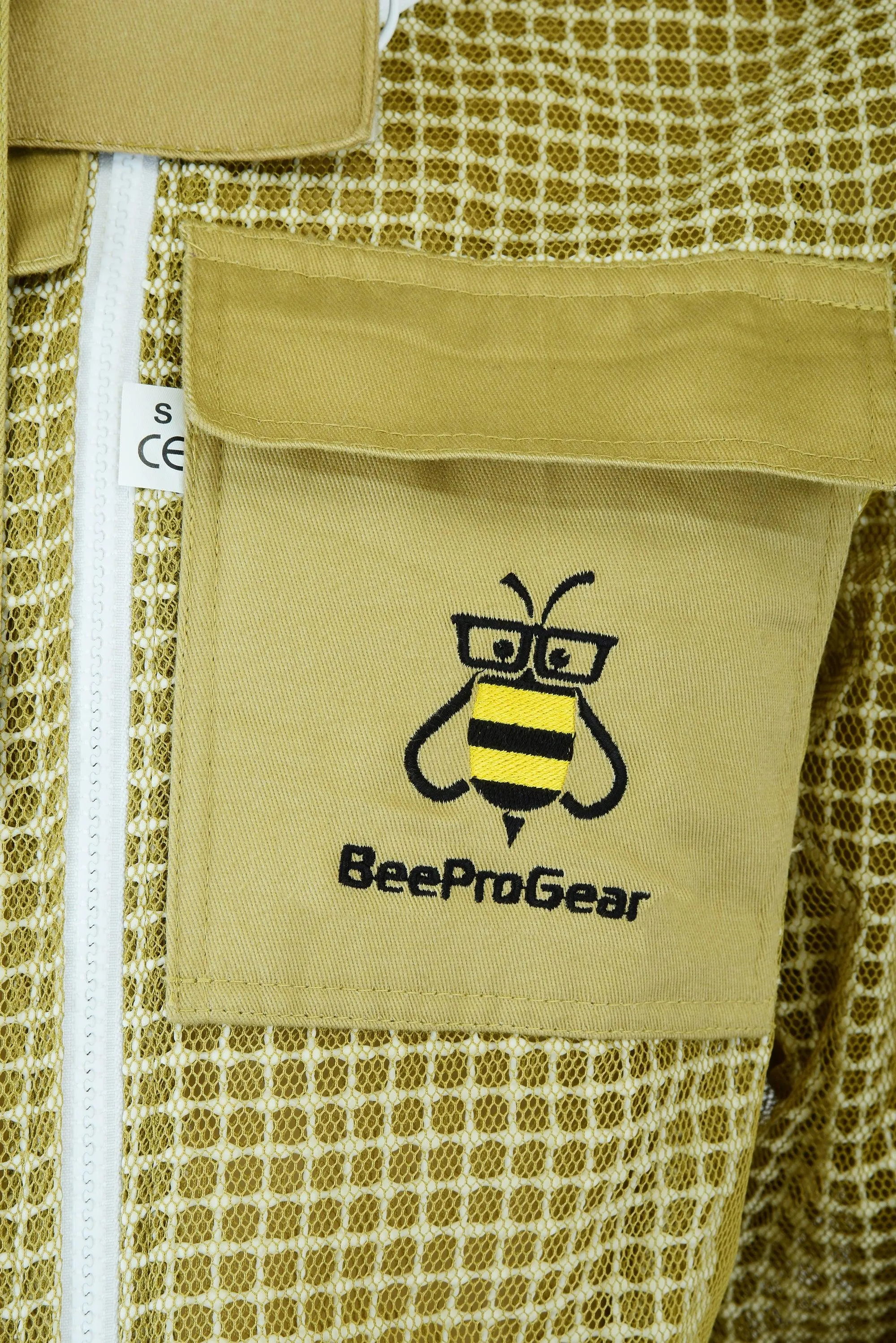 3-Layer Ultra Ventilated Beekeeping Suit with Fencing Veil | Breathable Sting-Proof Protection | Khaki