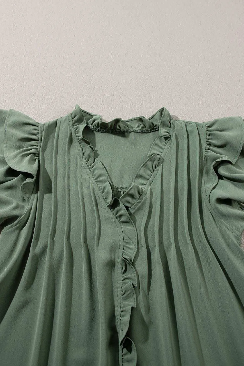 Black Ruffle Sleeve V Neck Frilled Shift Dress - Cute Sexy Chic Style