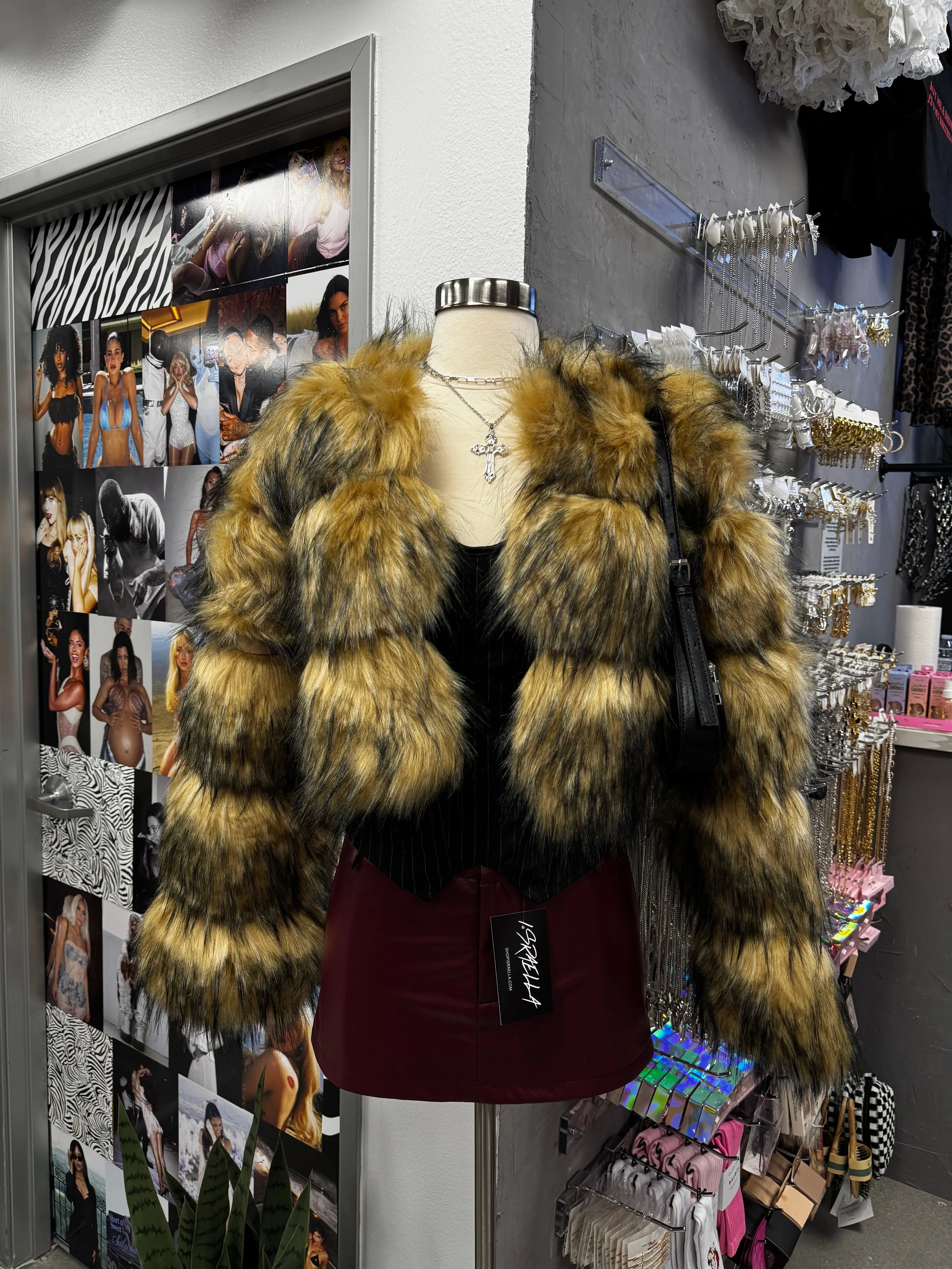 Costa Fur Jacket (Camel Brown)