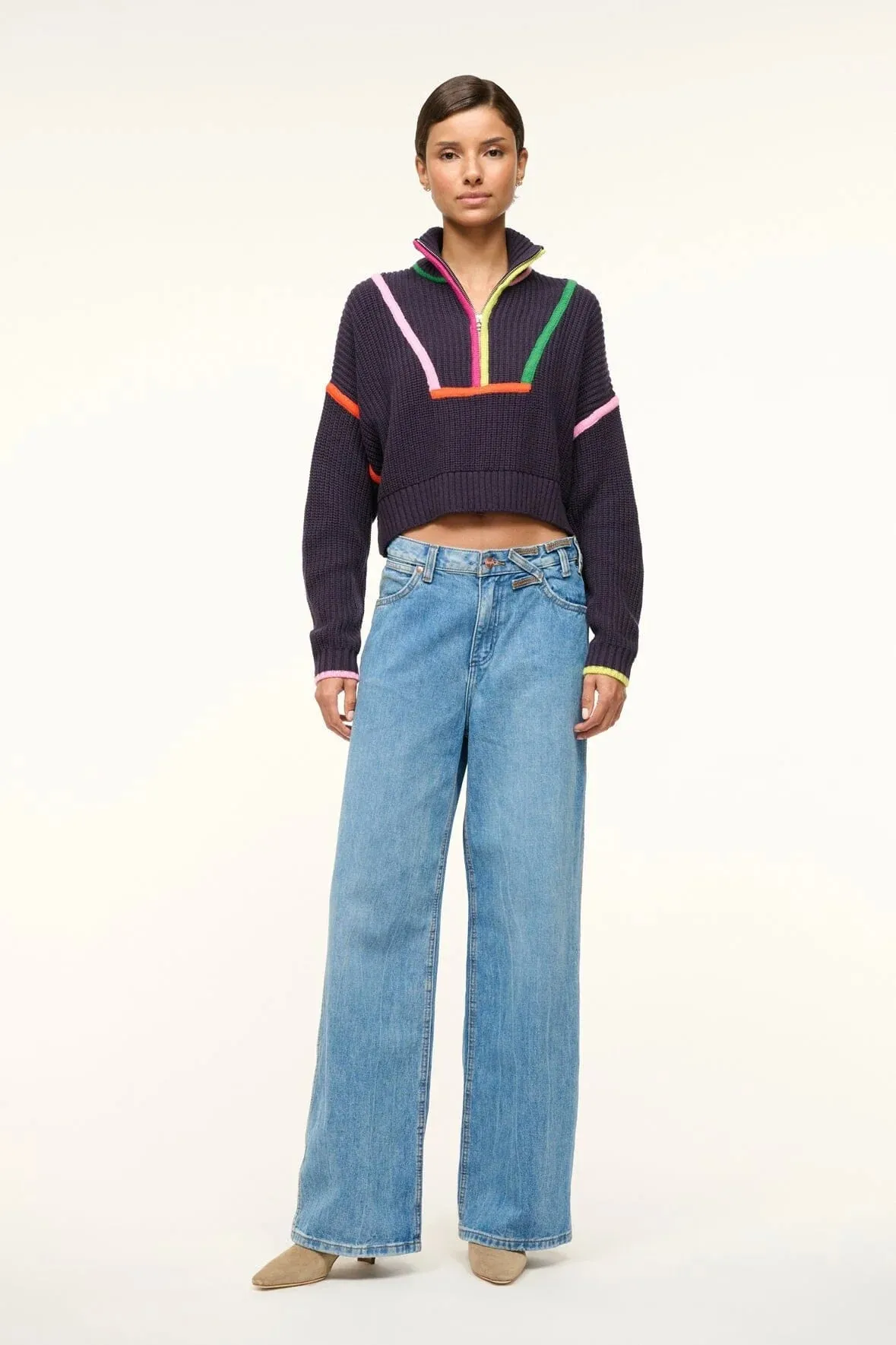 Cropped Hampton Sweater - Navy