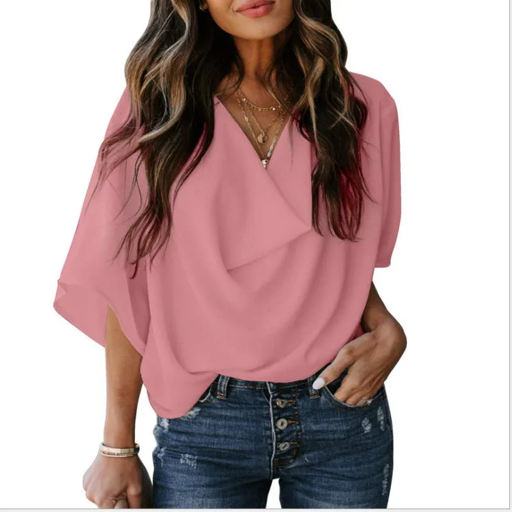 Fashion Loose V-Neck Casual Shirt