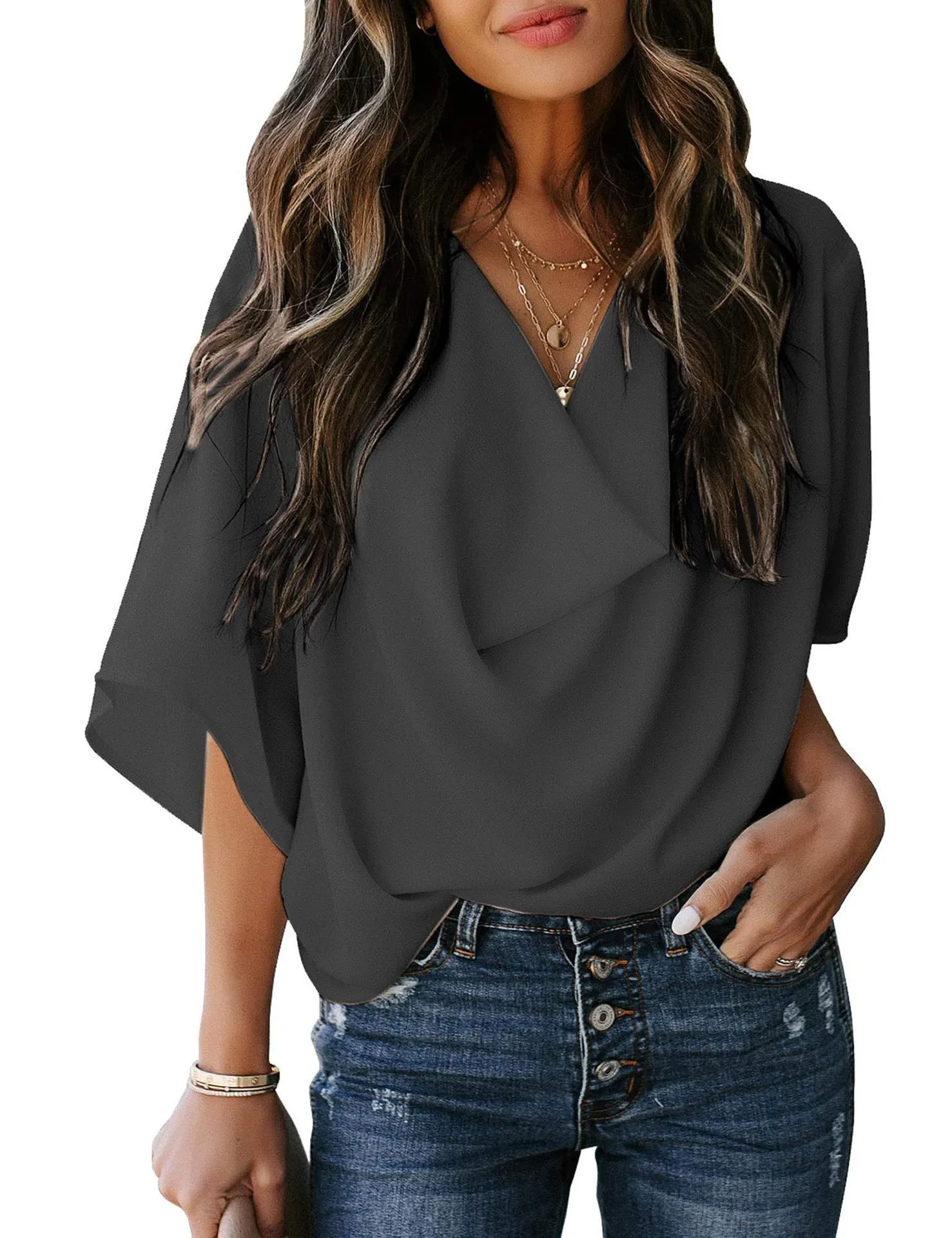 Fashion Loose V-Neck Casual Shirt