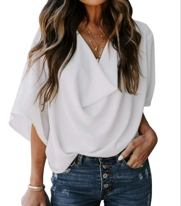 Fashion Loose V-Neck Casual Shirt
