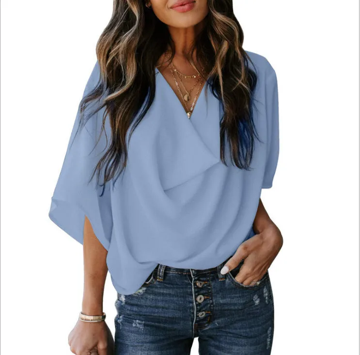 Fashion Loose V-Neck Casual Shirt