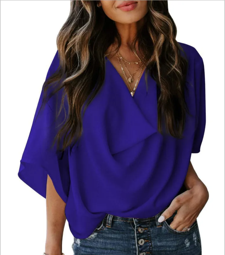Fashion Loose V-Neck Casual Shirt