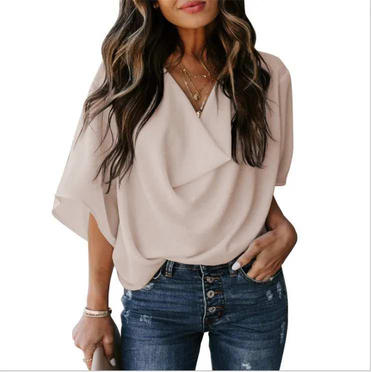 Fashion Loose V-Neck Casual Shirt