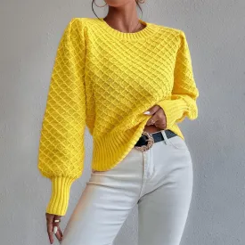 Fashion Round Neck Pullover Long Sleeve Sweater