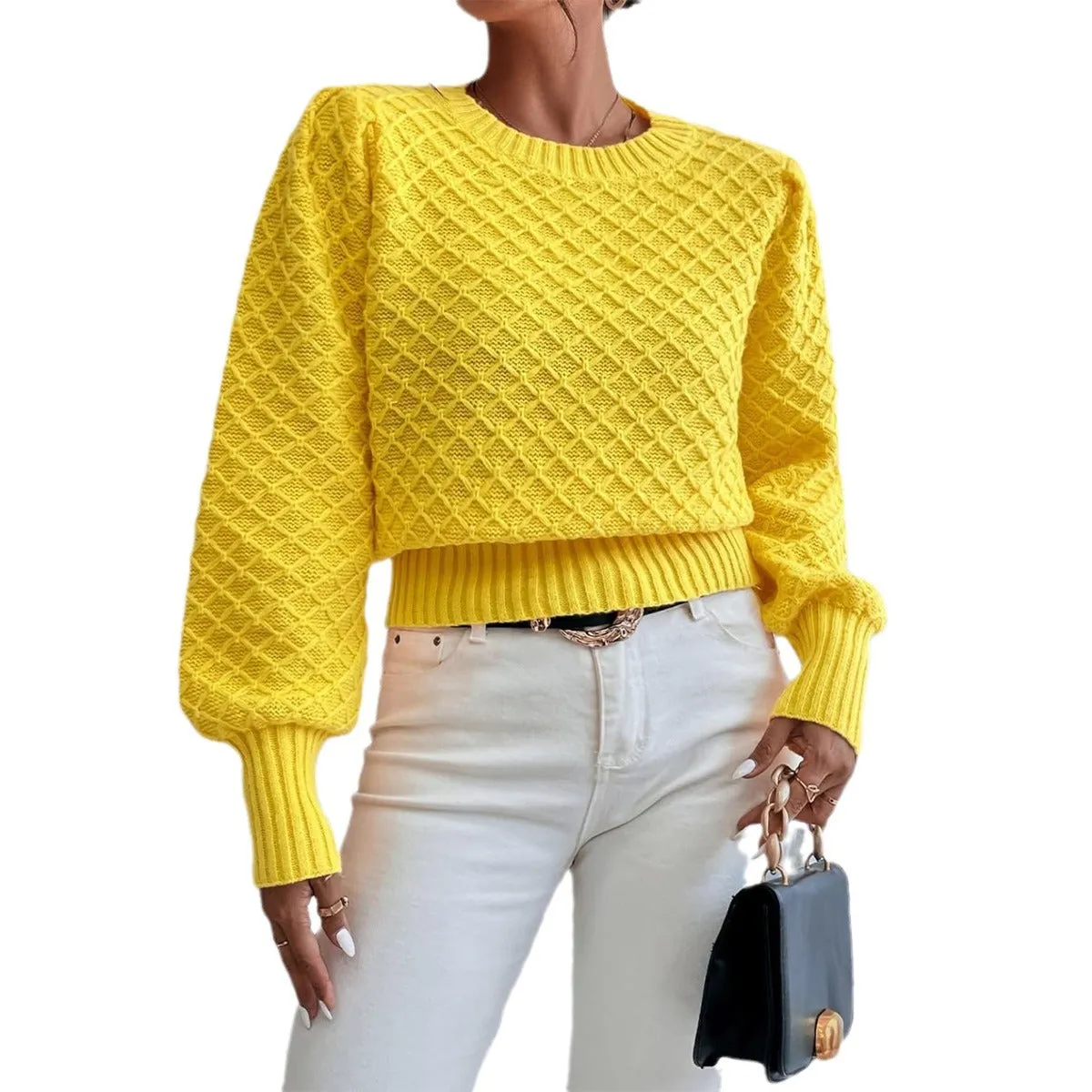 Fashion Round Neck Pullover Long Sleeve Sweater