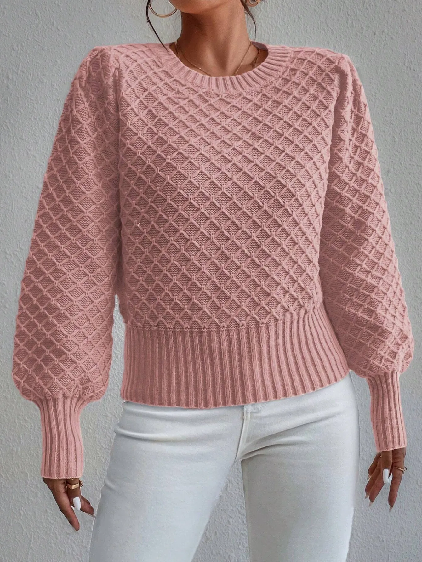 Fashion Round Neck Pullover Long Sleeve Sweater