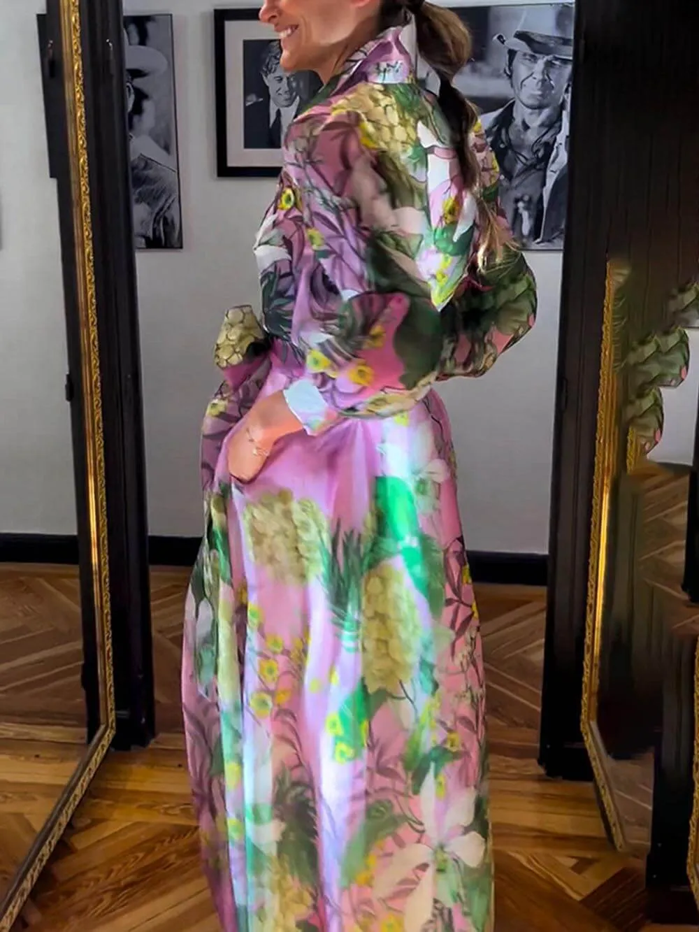 Flowing Floral A-Line Skirt