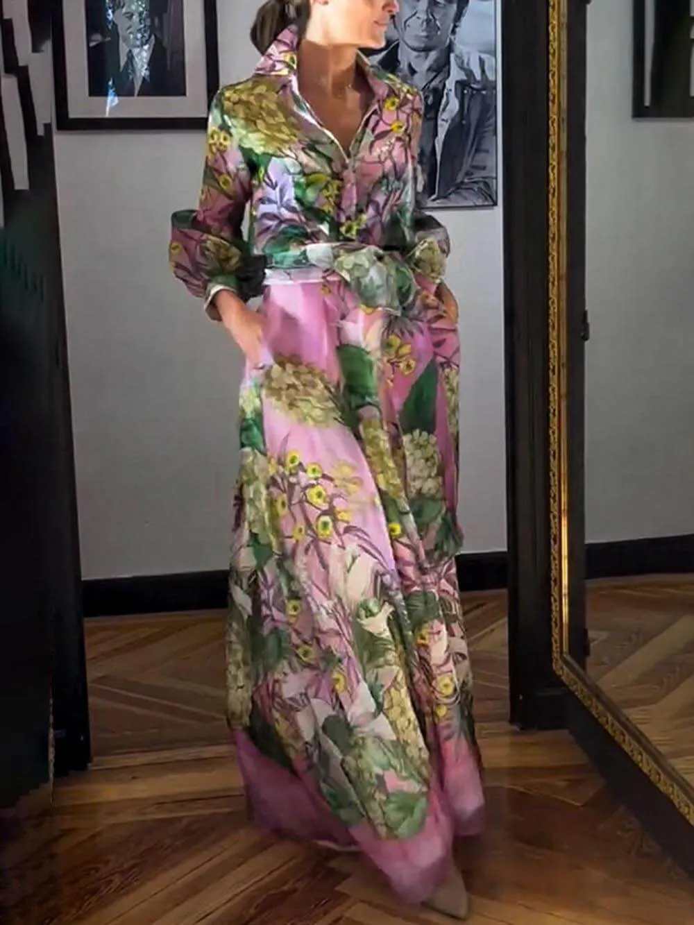 Flowing Floral A-Line Skirt