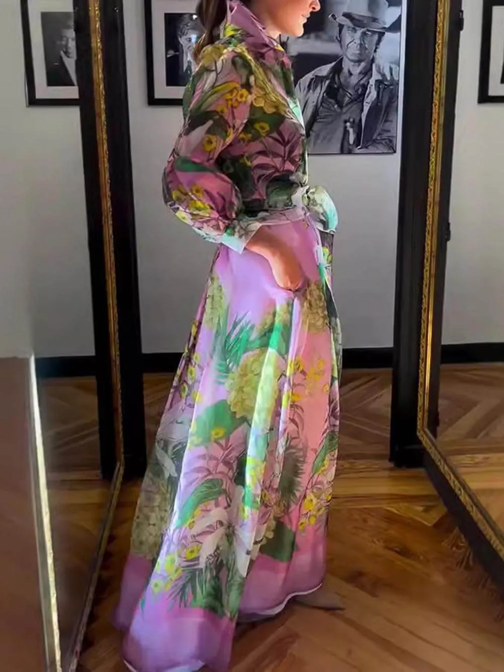 Flowing Floral A-Line Skirt