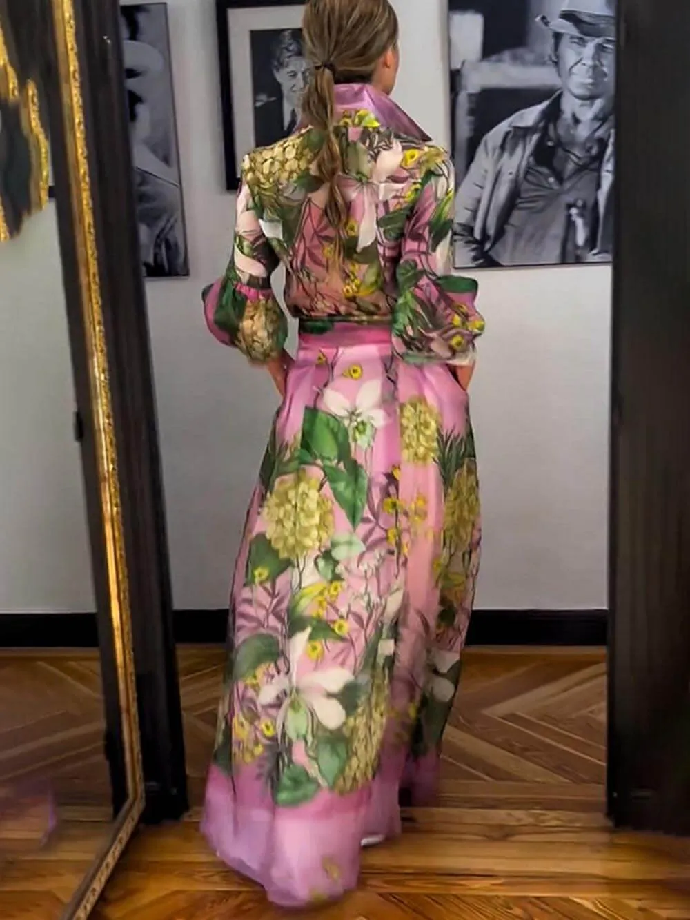 Flowing Floral A-Line Skirt