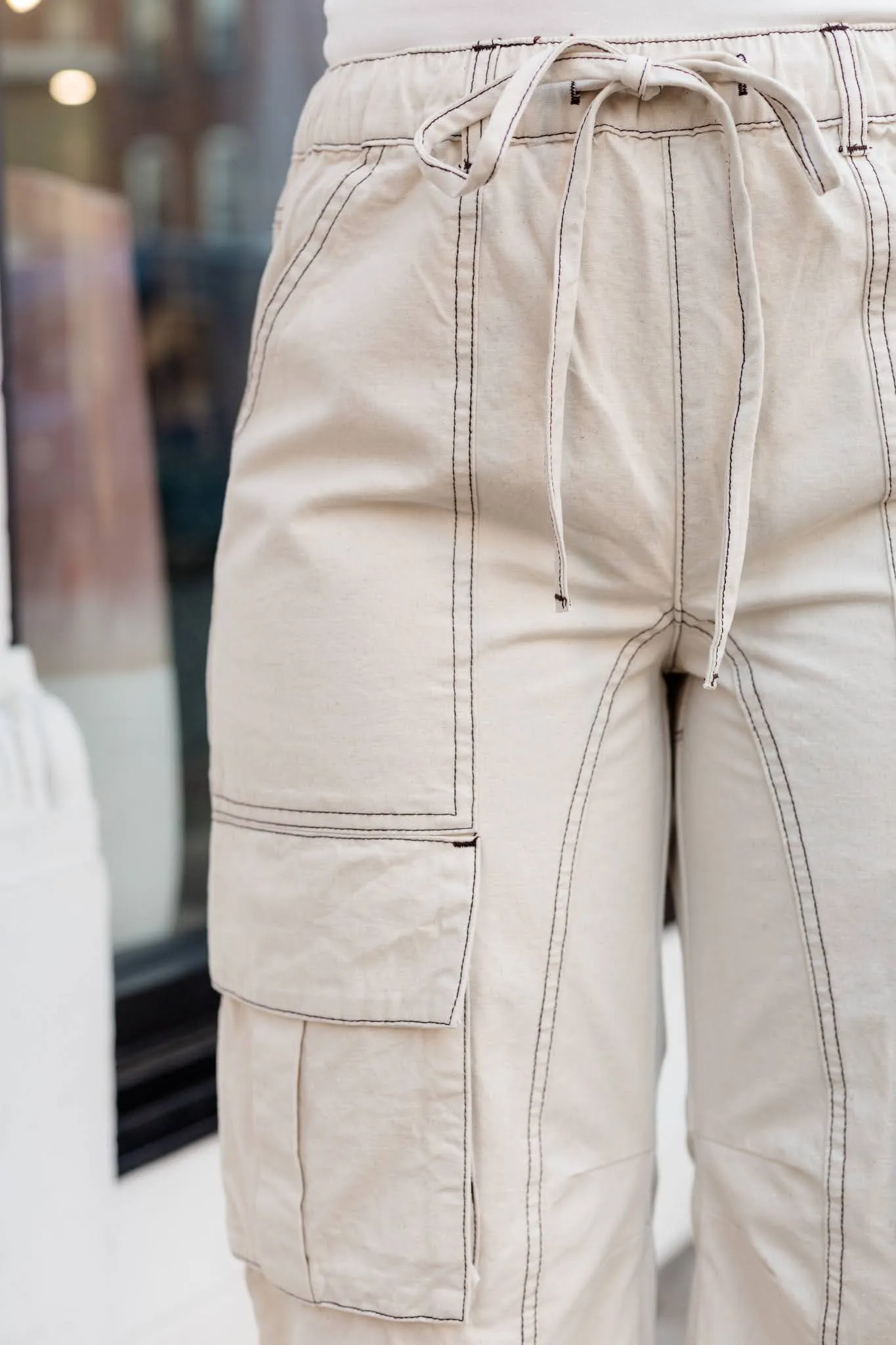 Hey Angel Cargo Pants - Vanilla Khaki