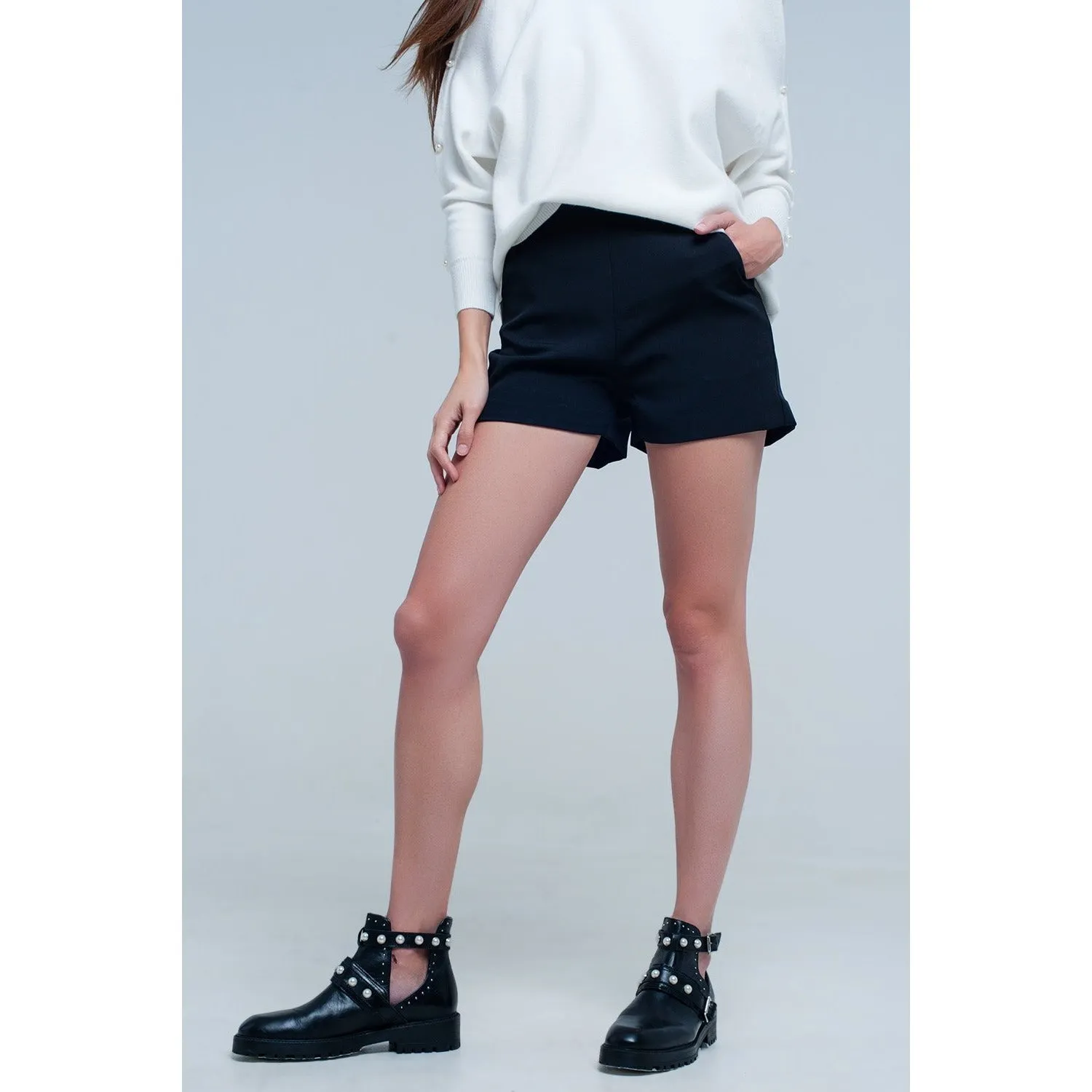 High Waist Black Shorts