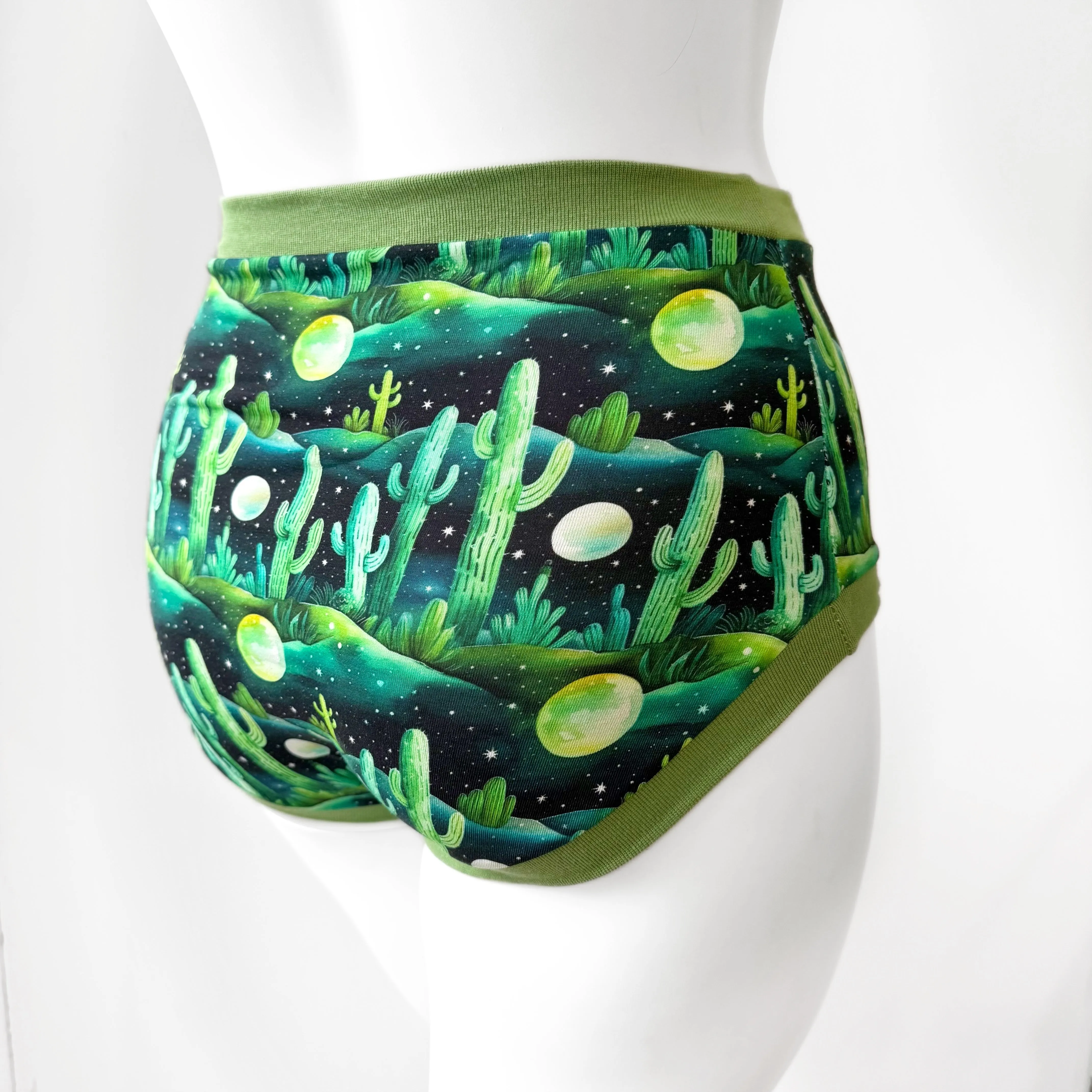 High Waisted Cactus Adult Pants | Women's Knickers | Organic Cotton Underwear