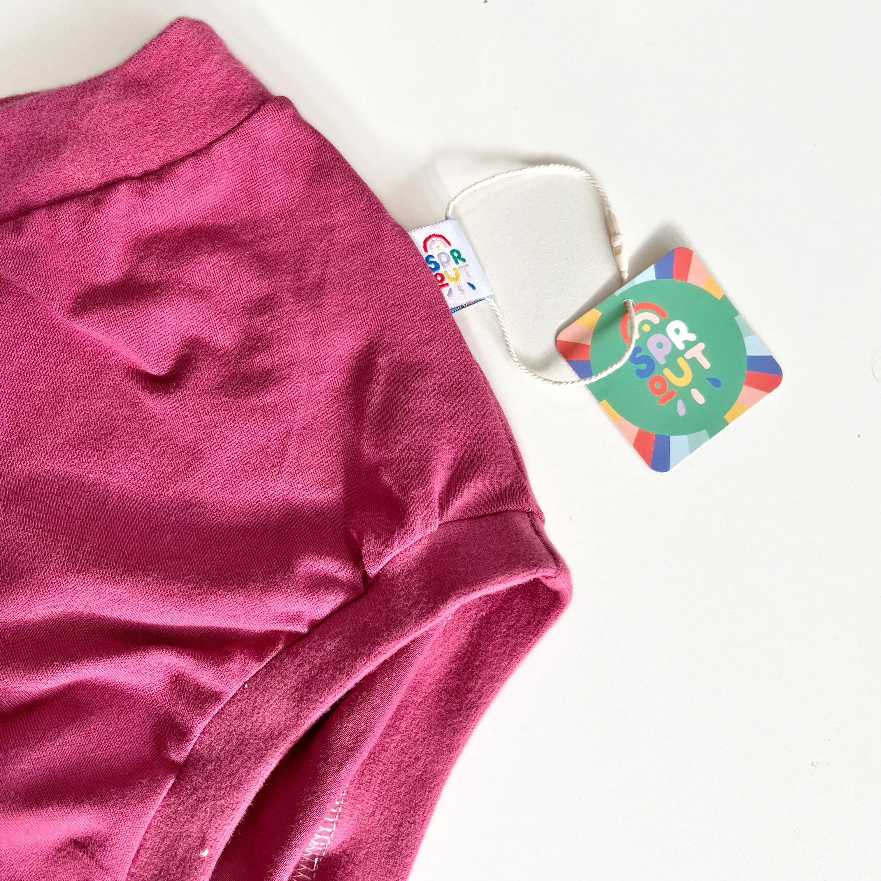 High Waisted Pink Adult Pants | Women's Knickers | Organic Cotton Underwear