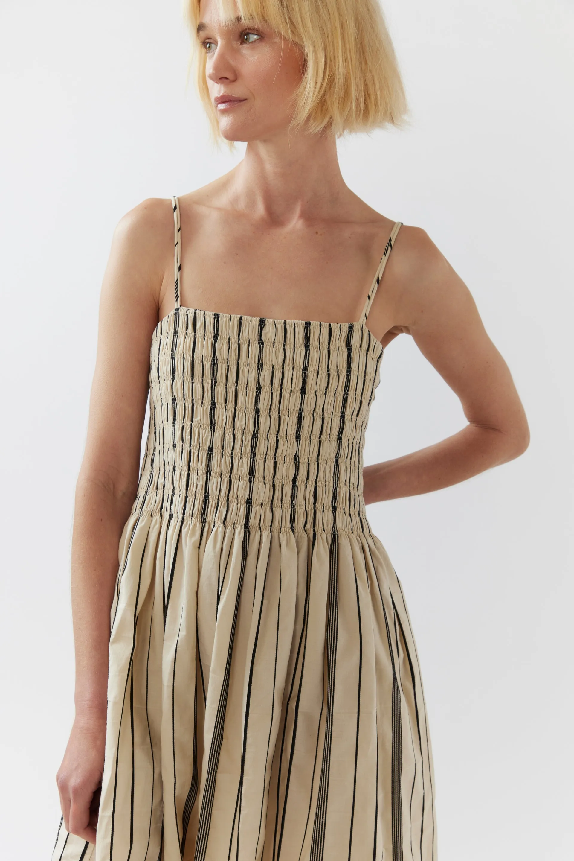 Liv Dress Black Stripe Jacquard