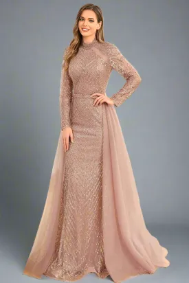 Long Sleeve Fitted Prom Dress, Beautiful Party Prom Evening Dress KPP2176