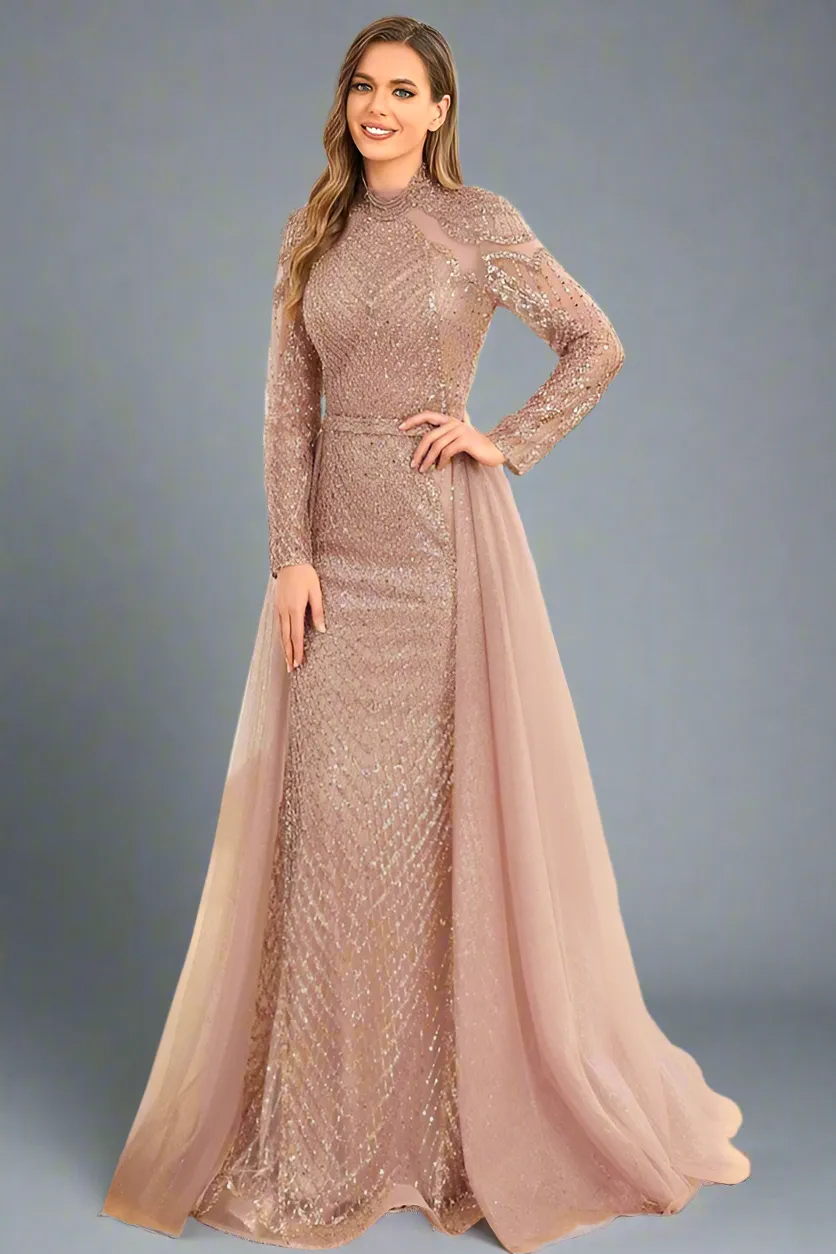 Long Sleeve Fitted Prom Dress, Beautiful Party Prom Evening Dress KPP2176