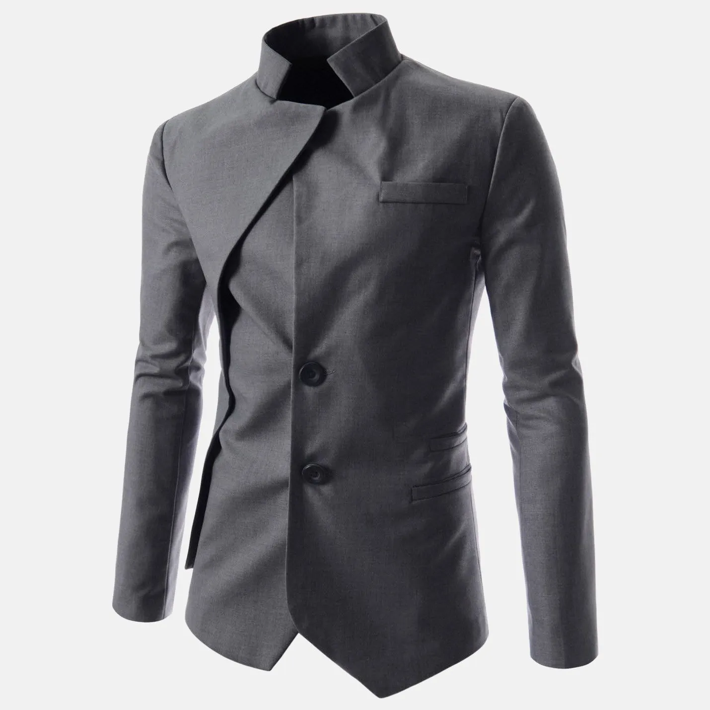 Men's Goth Vintage Stand Collar Irregular Design Suit Jacket