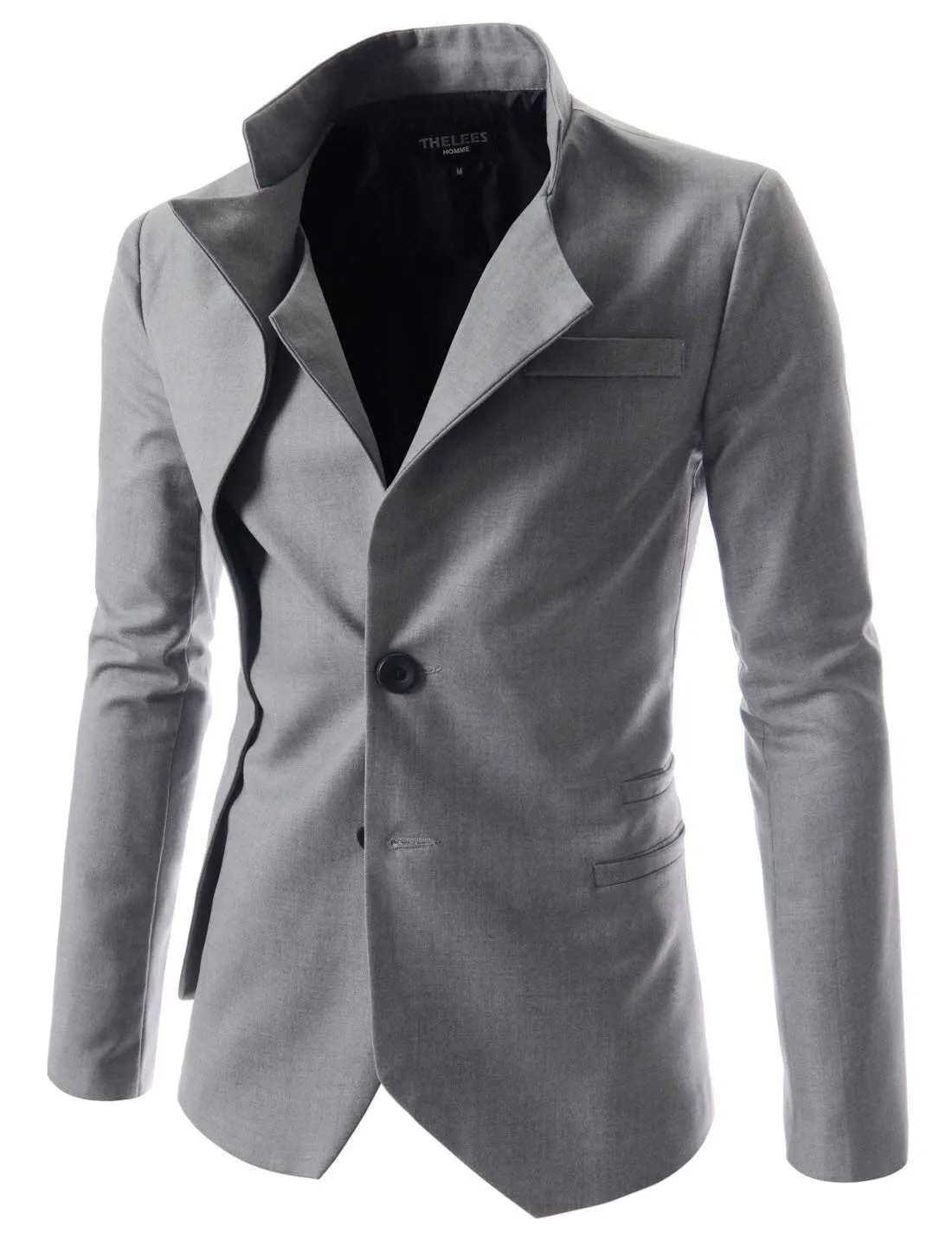Men's Goth Vintage Stand Collar Irregular Design Suit Jacket