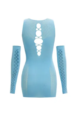 Poster Girl Mini Dress W/ Sleeves (Baby Blue)