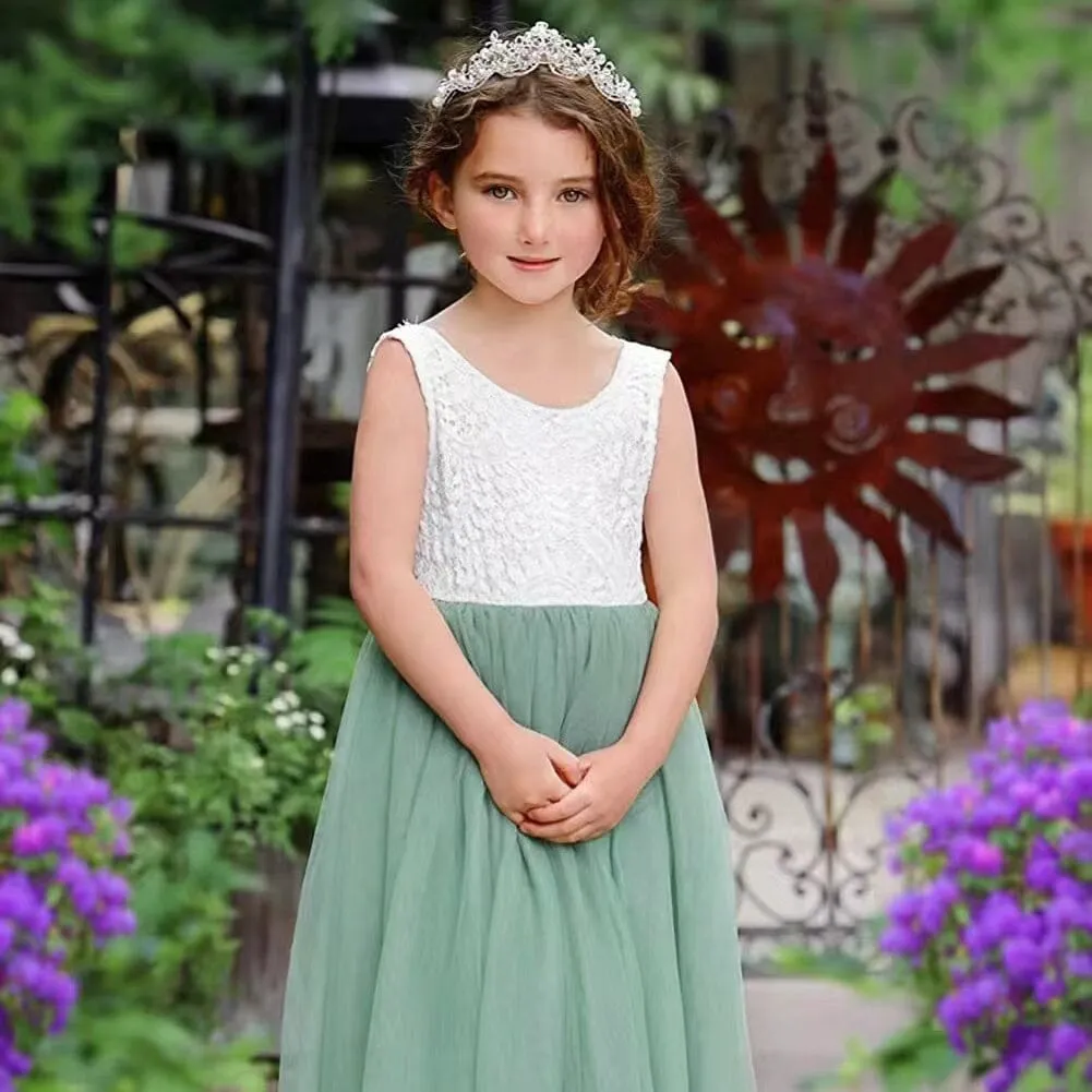 Princess Lace Backless Tulle A-line Dress