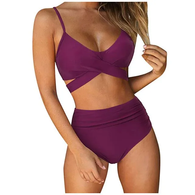 Print Bandage Two-piece Swimwear