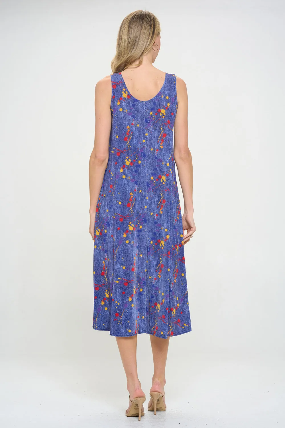 Print  Long Tank Dress-7000BN-TRD1-D006