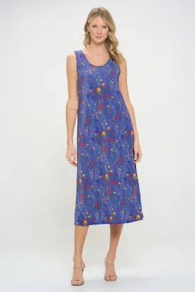 Print  Long Tank Dress-7000BN-TRD1-D006