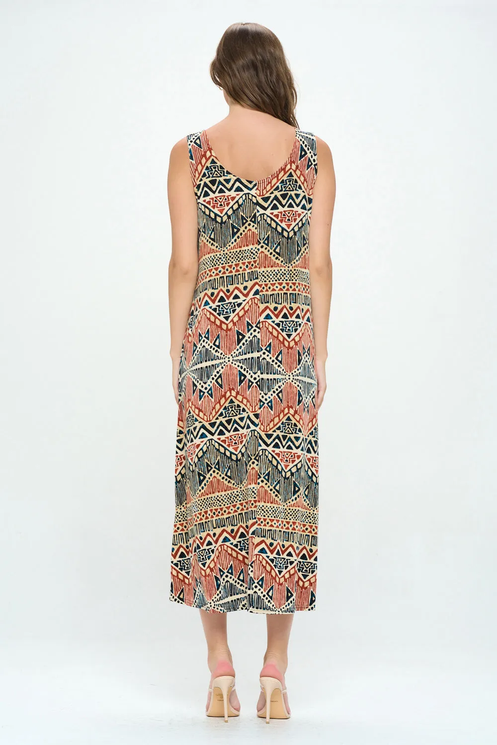 Print Long Tank Dress Print -7000BN-TRP1-W381